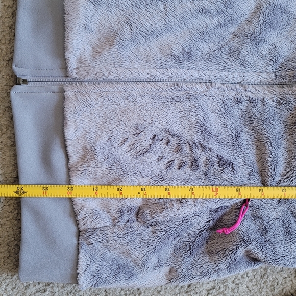 The North Face Women's XS Active Fleece Performance Jacket Grey Pink Logo Zip Up - Picture 11 of 16